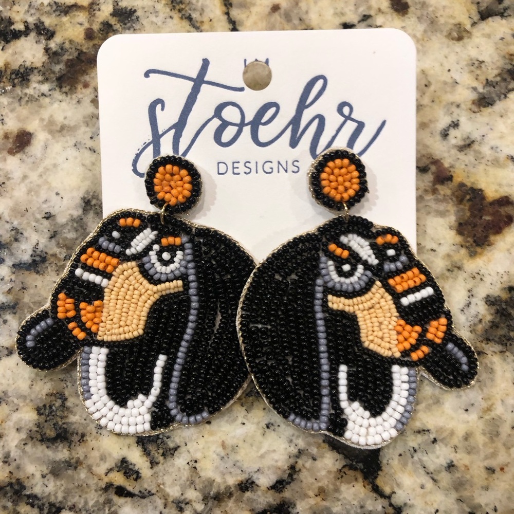 Never worn with tags blue tick hour earrings